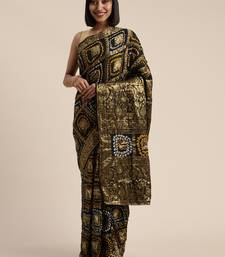 Floral Woven Design Zari Bandhani Saree