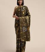 Floral Woven Design Zari Bandhani Saree