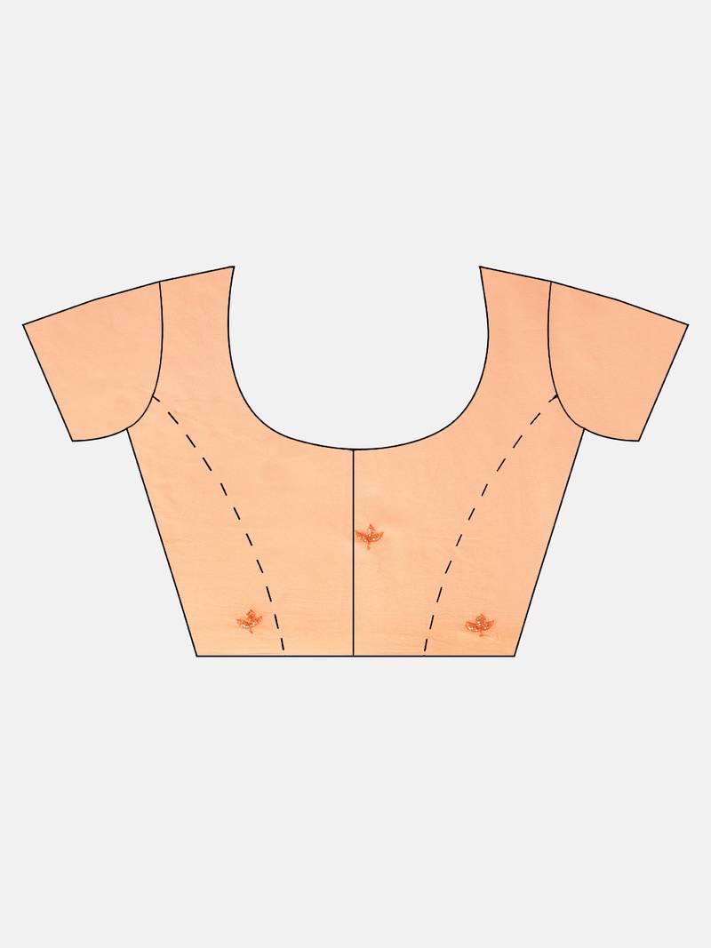 Peach Gota Patti Hand Embroidered Chiffon Sustainable Saree