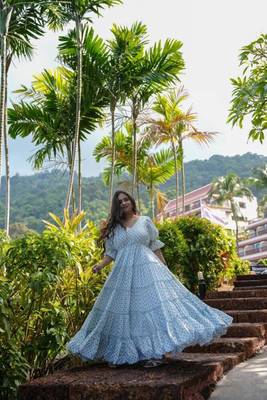 White Aster Cotton Printed Dress 3
