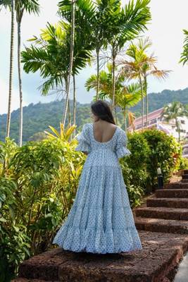 White Aster Cotton Printed Dress 4