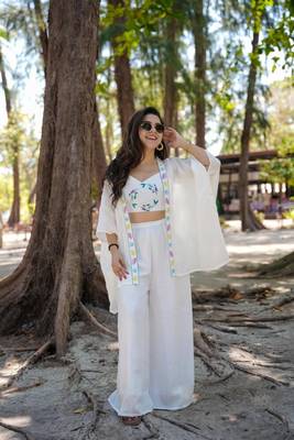 White Upada Co-Ord Suit Set 3