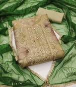 Beige color hand work work simmar cotton unstitched chudidar dress material 