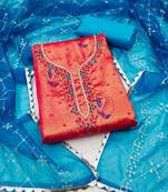 Pink color weaving work simmar banarasi jacquard unstitched chudidar dress material 