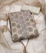 Multi color embroidered work organza unstitched chudidar dress material 