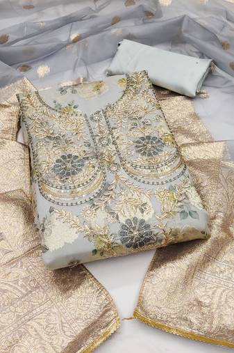 Multi color weaving work modal banarasi jacquard unstitched chudidar dress material - mrfc11356d