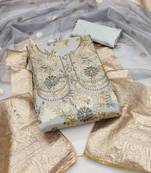 Multi color weaving work modal banarasi jacquard unstitched chudidar dress material - mrfc11356d