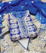 Multi color sequins work organza unstitched chudidar dress material 