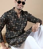 Men's designer & stylish printed traditional cotton kurta by sanwara