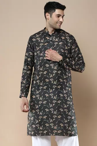 Men's designer & stylish printed traditional cotton kurta by sanwara