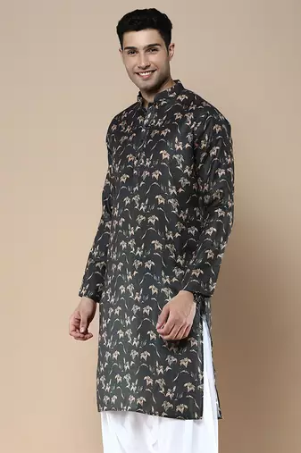 Men's designer & stylish printed traditional cotton kurta by sanwara
