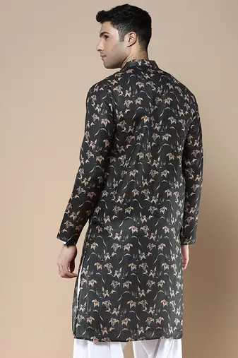 Men's designer & stylish printed traditional cotton kurta by sanwara