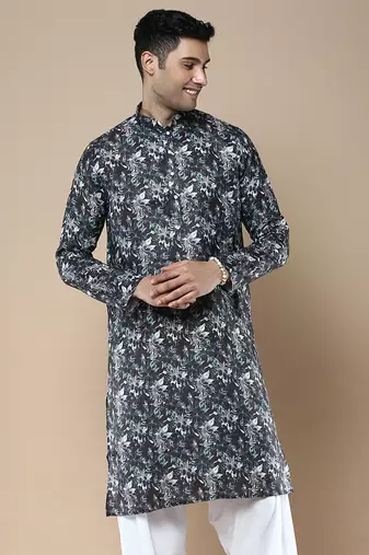 Men's designer & stylish printed traditional cotton kurta by sanwara