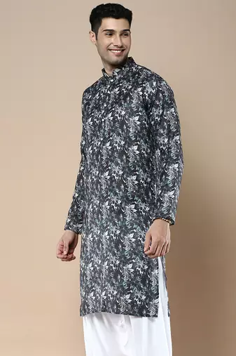 Men's designer & stylish printed traditional cotton kurta by sanwara