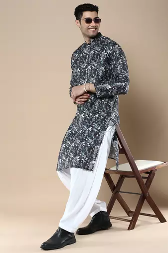 Men's designer & stylish printed traditional cotton kurta by sanwara