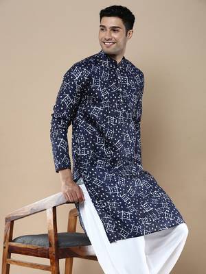 Men's designer & stylish printed traditional cotton kurta by sanwara 1