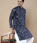 Men's designer & stylish printed traditional cotton kurta by sanwara