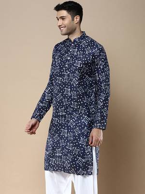 Men's designer & stylish printed traditional cotton kurta by sanwara 3