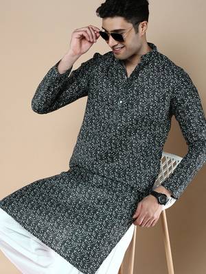 Men's designer & stylish printed traditional cotton kurta by sanwara 1