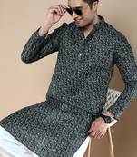 Men's designer & stylish printed traditional cotton kurta by sanwara