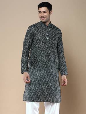Men's designer & stylish printed traditional cotton kurta by sanwara 2