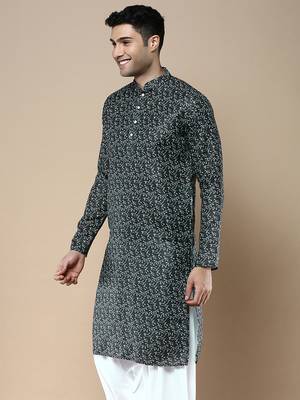 Men's designer & stylish printed traditional cotton kurta by sanwara 3