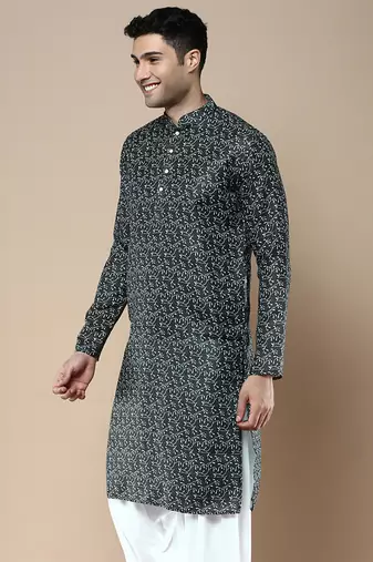Men's designer & stylish printed traditional cotton kurta by sanwara