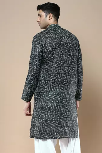 Men's designer & stylish printed traditional cotton kurta by sanwara