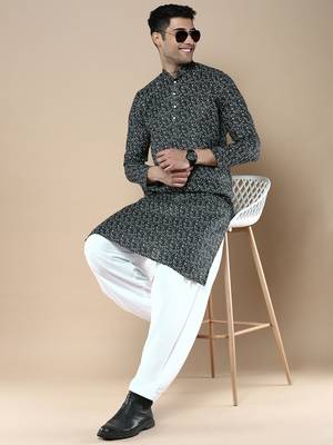 Men's designer & stylish printed traditional cotton kurta by sanwara 5