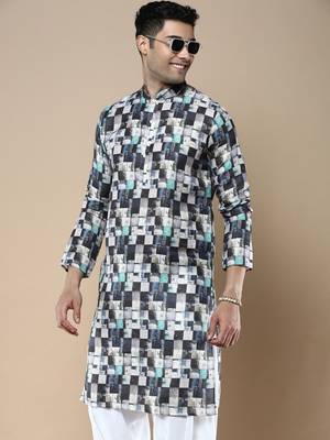 Men's designer & stylish printed traditional cotton kurta by sanwara 1