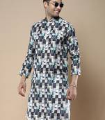 Men's designer & stylish printed traditional cotton kurta by sanwara