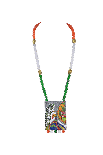 tiranga/tricolour/national flag necklace set handmade fashion jewellery for independence day/republic day women & girls