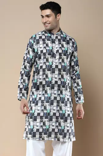 Men's designer & stylish printed traditional cotton kurta by sanwara