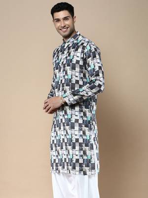 Men's designer & stylish printed traditional cotton kurta by sanwara 3
