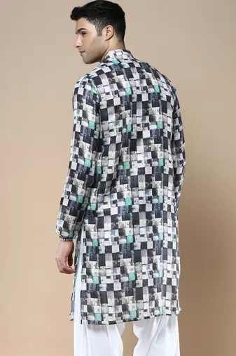 Men's designer & stylish printed traditional cotton kurta by sanwara