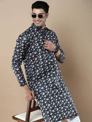 Men's designer & stylish printed traditional cotton kurta by sanwara 1
