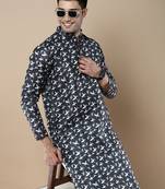 Men's designer & stylish printed traditional cotton kurta by sanwara