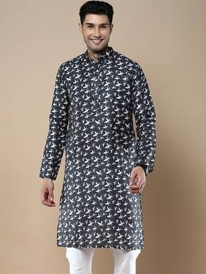 Men's designer & stylish printed traditional cotton kurta by sanwara 2