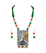 Tiranga/tricolour/national flag necklace set with peacock pendant handmade fashion jewellery for independence day