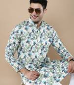 Men's designer & stylish printed traditional cotton kurta by sanwara