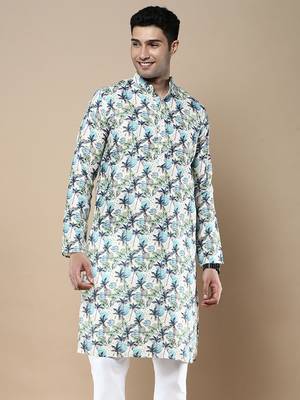 Men's designer & stylish printed traditional cotton kurta by sanwara 2
