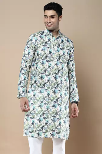 Men's designer & stylish printed traditional cotton kurta by sanwara