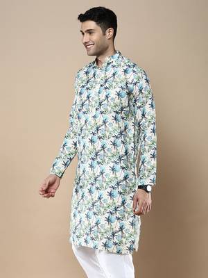 Men's designer & stylish printed traditional cotton kurta by sanwara 3