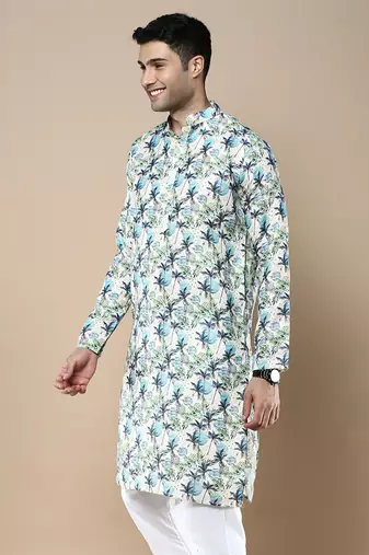 Men's designer & stylish printed traditional cotton kurta by sanwara