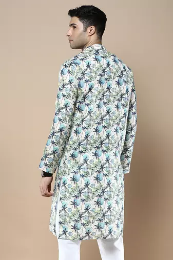 Men's designer & stylish printed traditional cotton kurta by sanwara