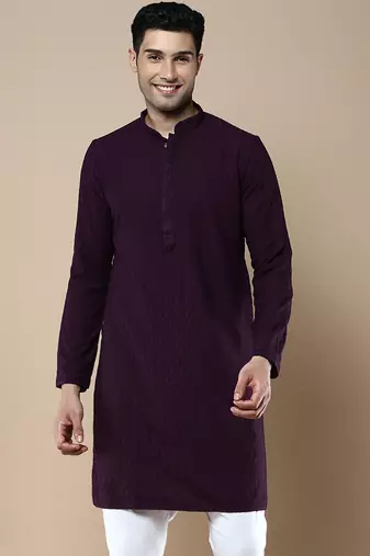 Sanwara's stylish ethnic chikankari kurta for men