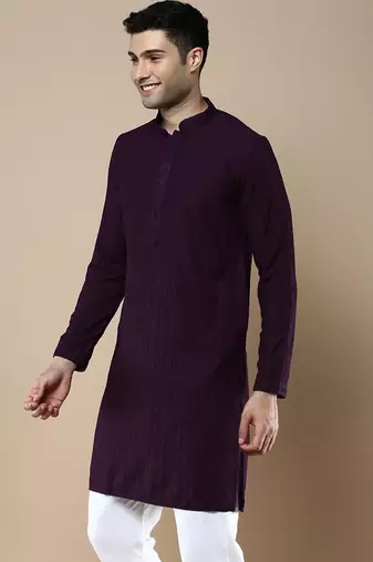 Sanwara's stylish ethnic chikankari kurta for men