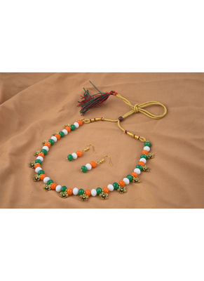 Traditional tiranga/tricolour/national flag necklace set handmade fashion jewellery for independence day 2