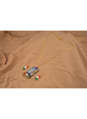 Tiranga/tricolour/national flag peacock pendant set handmade fashion jewellery for independence day 2