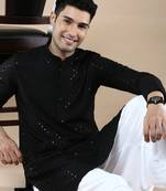 Sanwara's stylish ethnic chikankari with sequins kurta for men
